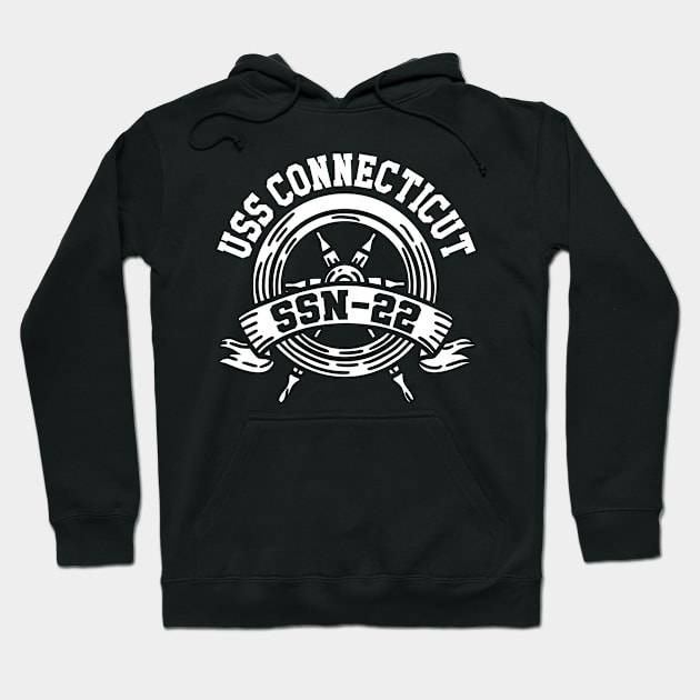 Uss Connecticut Ssn-22 Ship Helm Wheel Hoodie by BramCrye